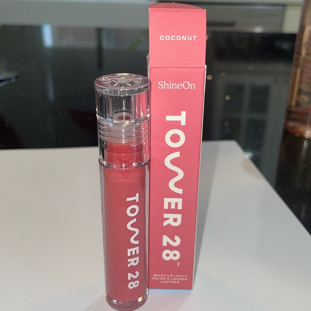 Tower28 Shine On milky lip jelly in shade Coconut.